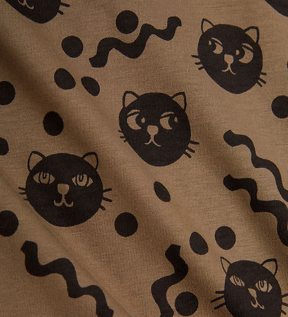 Mini Rodini Jogginghosen - Squiggly Cats AOP - Brown