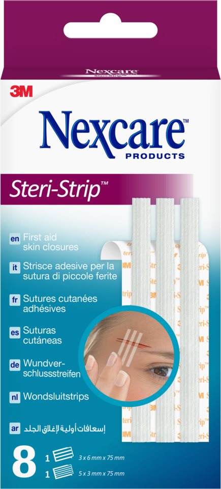 NEXCARE Steri Strip Wundverschlusstreifen Pack weiss 2 Grössen gemischt 8 Stk