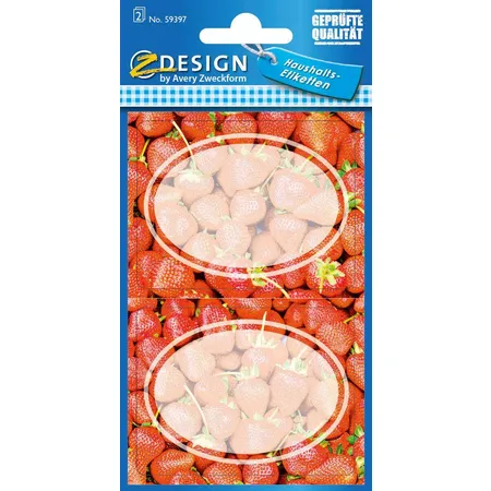 Avery Zweckform 59397, Marmeladen Etiketten, Erdbeeren, 4 Aufkleber
