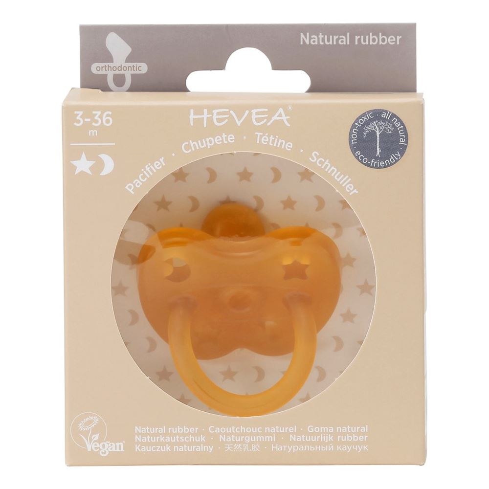 HEVEA Schnuller Orthodontic Star & Moon 3-36 Monate 1 Stk