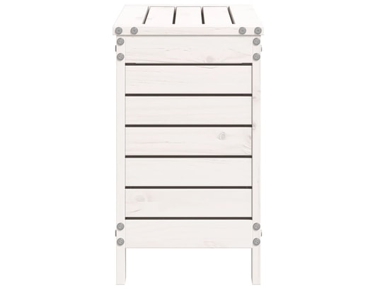 VIDAXL - Pouf Repose-pied de jardin blanc 62x31,5x52 cm bois de pin massif