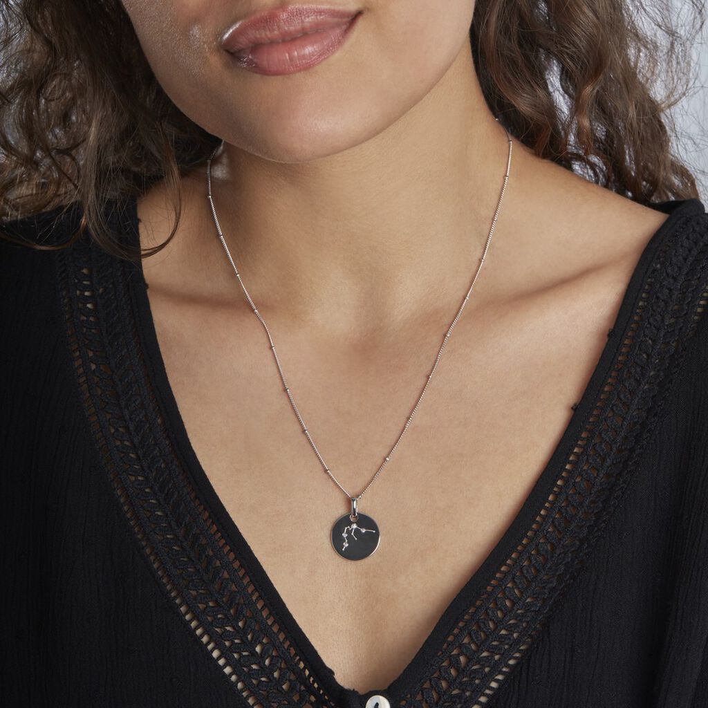 Collier Astr Argent Oxydes De Zirconium
