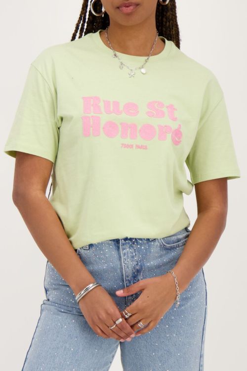 Lichtgroen T-shirt ''Rue st. honoré''