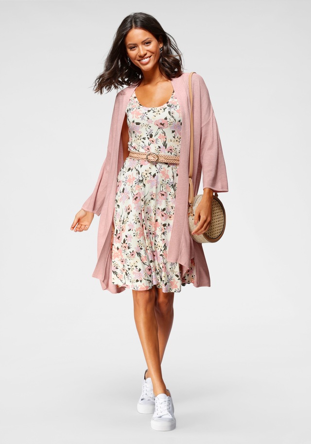 Laura Scott Sommerkleid figurbetonte Passform,  femininer Stil,  aus Viskosemischung