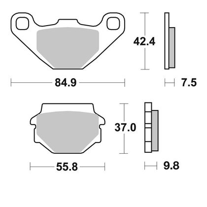 Plaquettes de freins SBS 586SI Sinter Métal Fritté Racing arrière