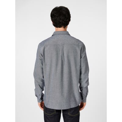 Herrenhemd Flanell, Blaumelange