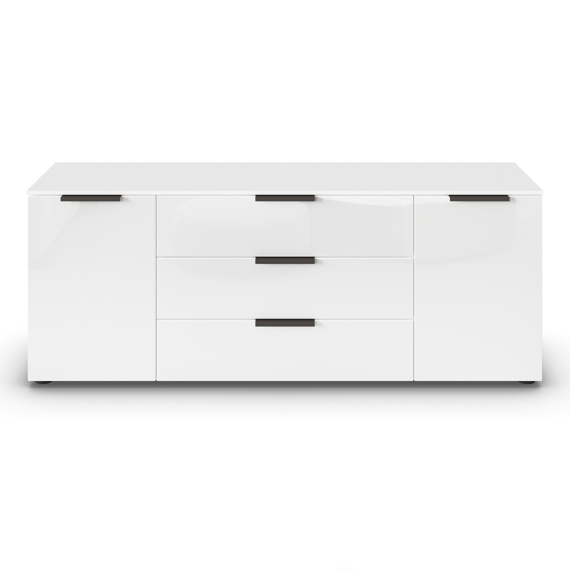 Lowboard - Alpinweiß - Glasfront - 160 cm