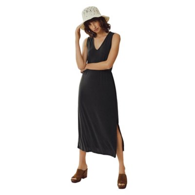 Robe femme Vimodala V-Neck S/L Midi -No NOIR VILA
