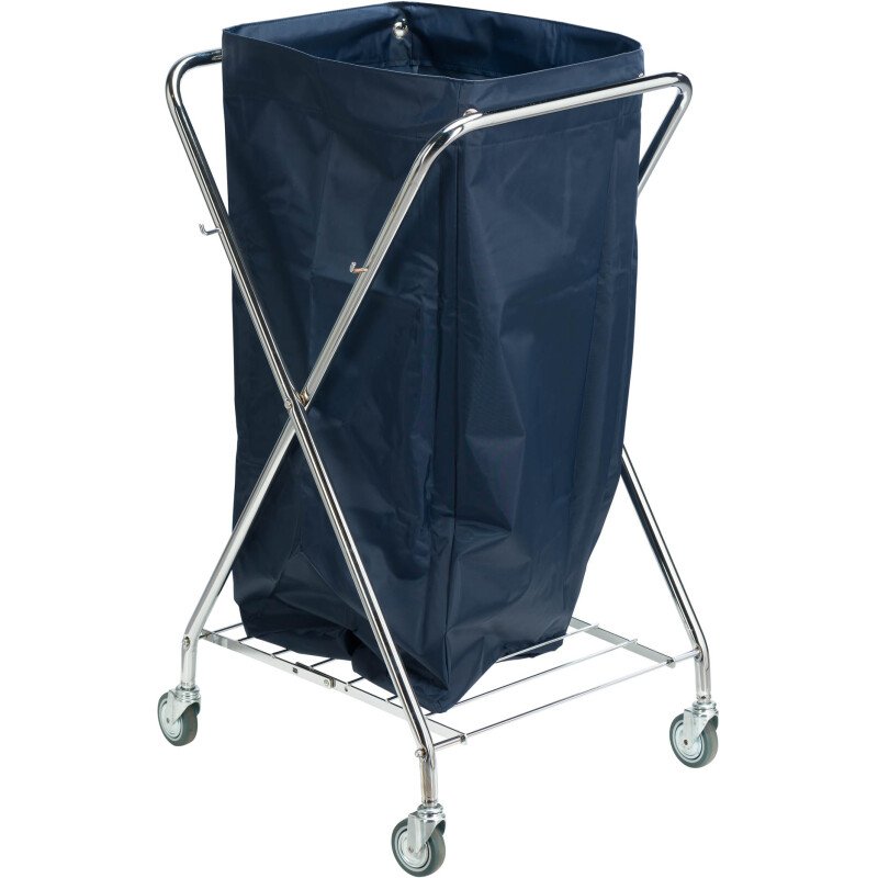 Chariot à linge pliable rectangulaire chrome 150 litres