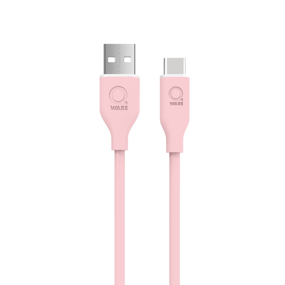 Qware USB-A naar USB-C kabel - roze