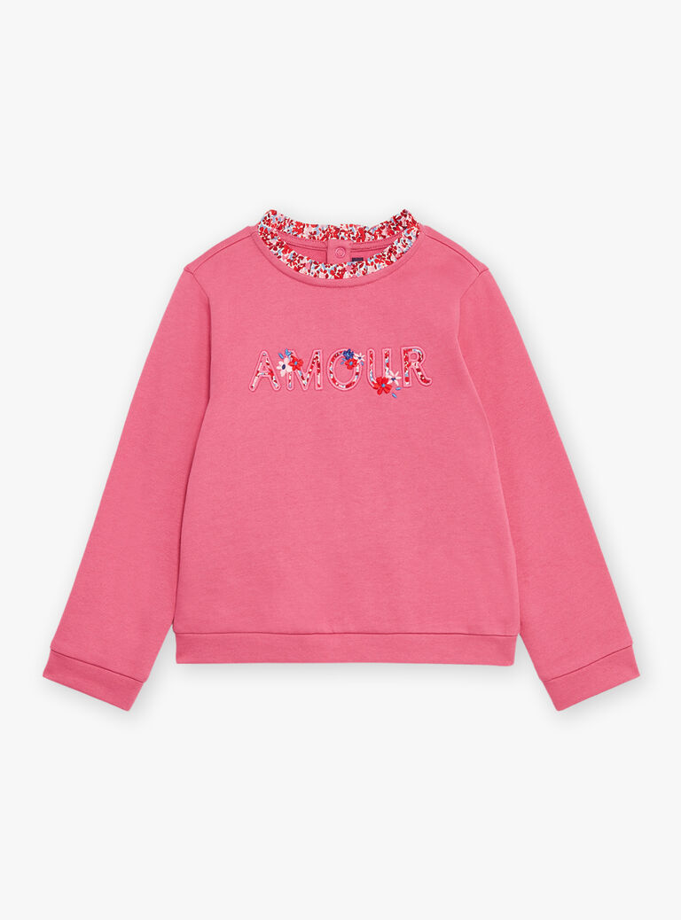 Sweat rose pétunia à lettrage Amour