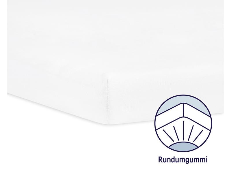 Julius Zöllner Fix-Leintuch Jersey Weiss 90 x 40 cm Spannbetttuch Jersey