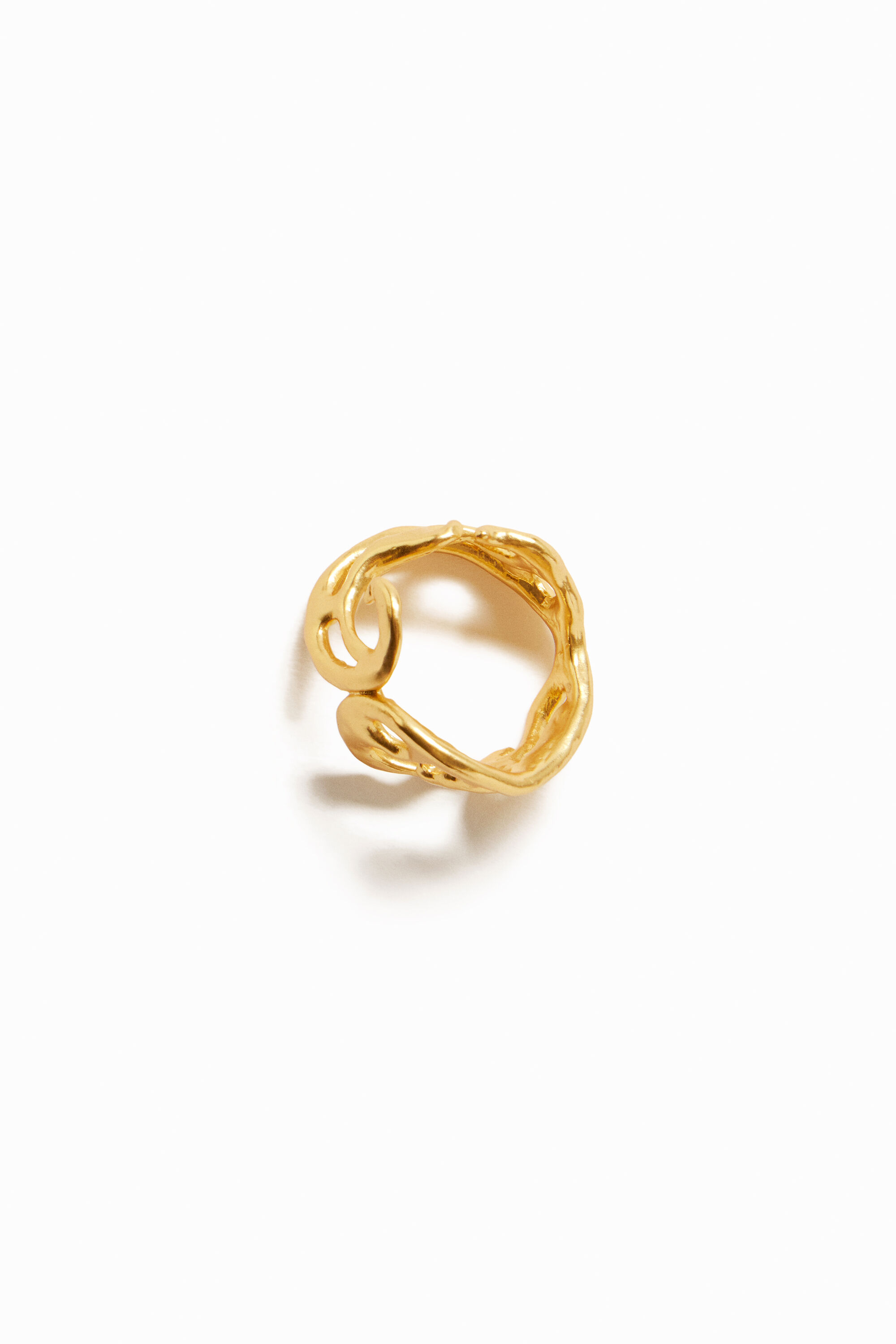 Bague formes organiques plaquée or Zalio