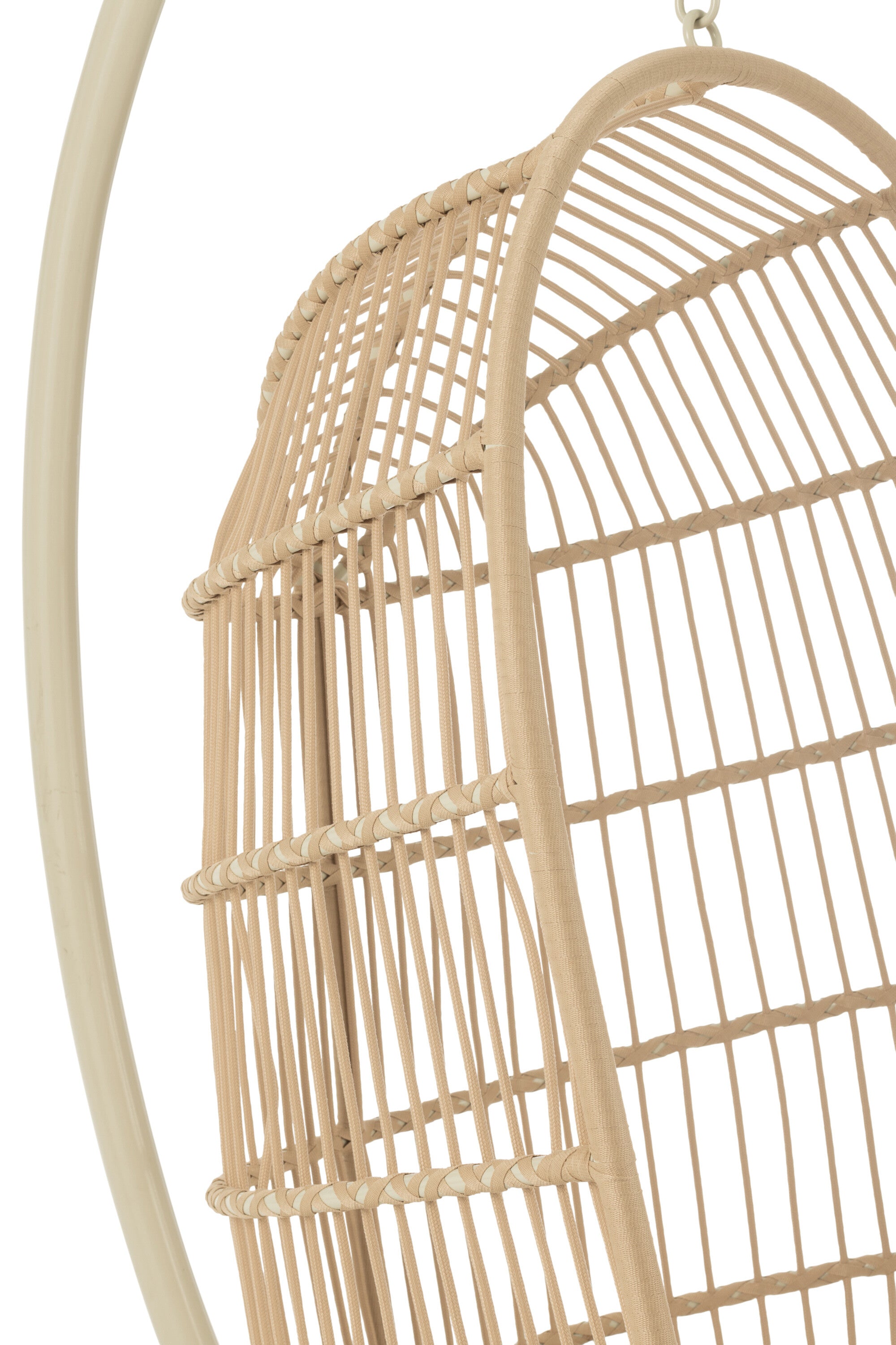 J-Line hangstoel Egga - metaal|koord - beige