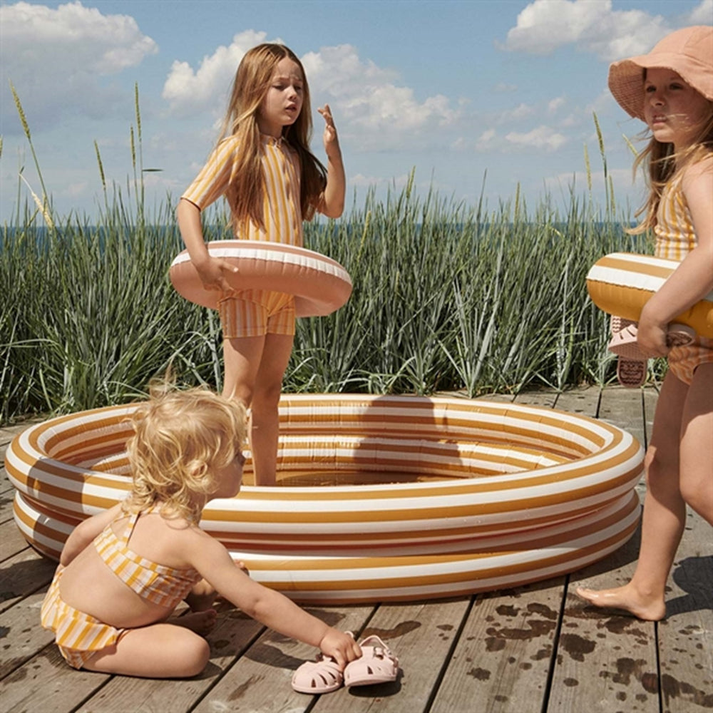 Savannah Badebassin Stripe Mustard/Creme de la Creme - LieWood