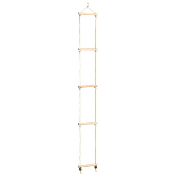 vidaXL Escada de corda infantil 30x168 cm madeira maciça e PE - 3840602241