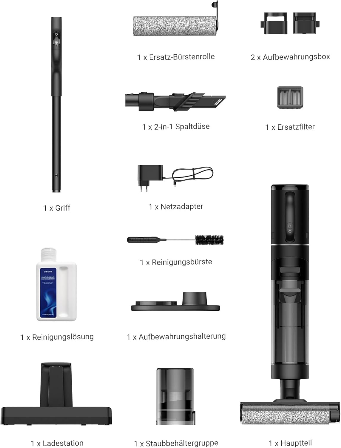 dreame M12 Smart Nass-Trocken-Staubsauger, Kabelloser All in One Nass Trockensauger Kabellos Hartholzböden Reiniger Mop für Multi-Surface