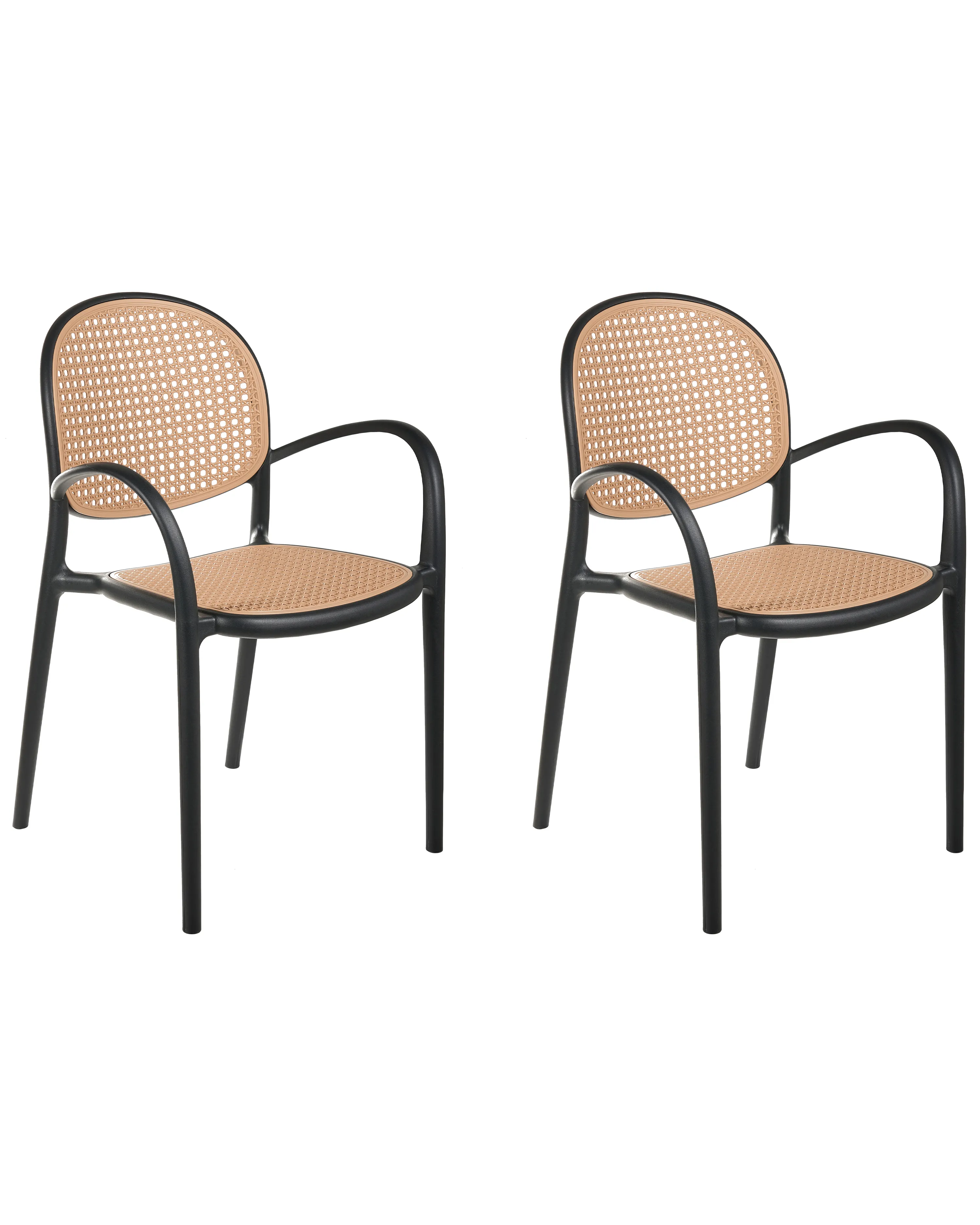 Set van 2 tuinstoelen POVOLETTO Synthetisch materiaal Zwart