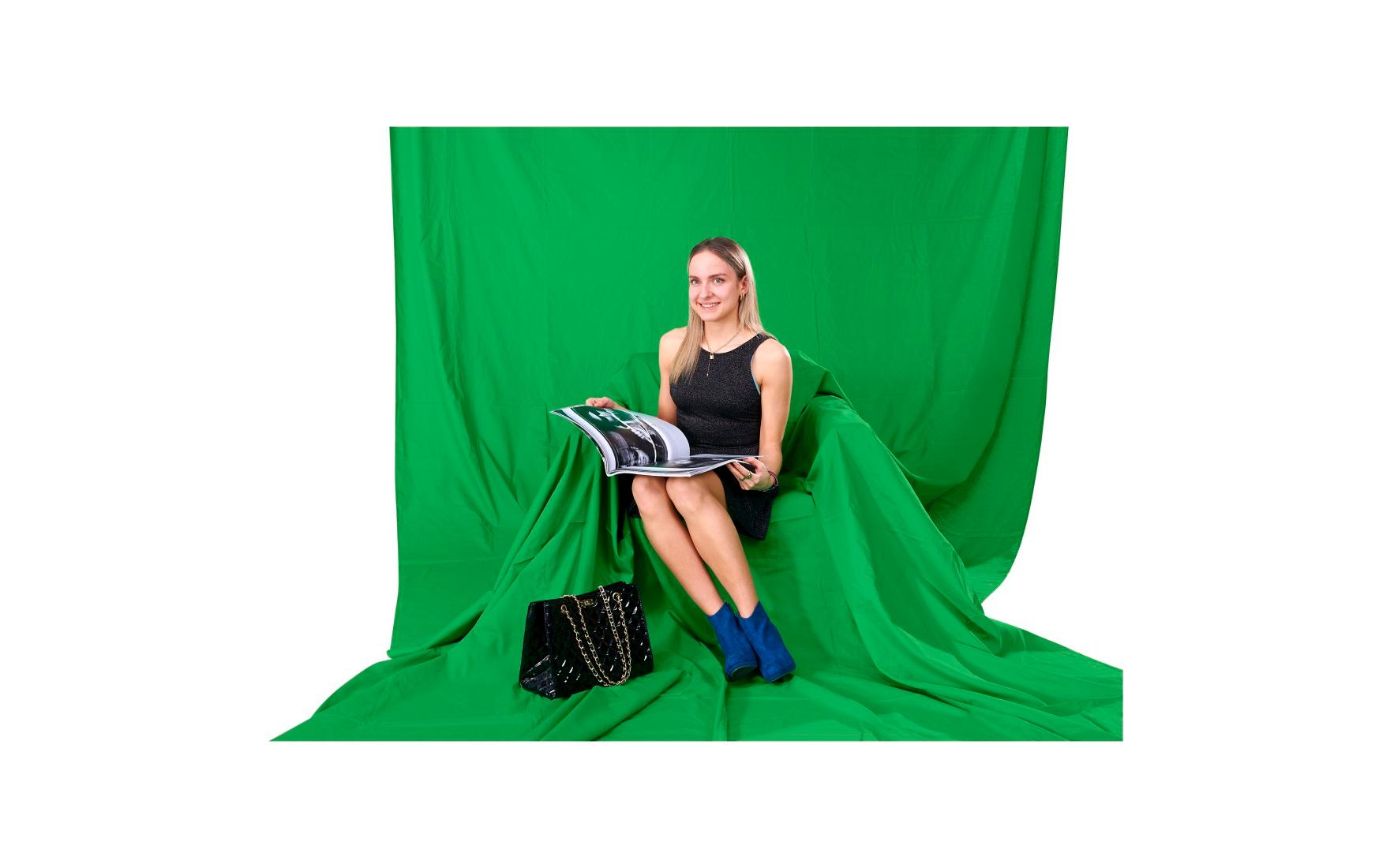 Hintergrund Stoff, 2.95 x 6 m GrünFotostudio-Hintergrund, Stoff, 2.95 x 6 m, Weiss