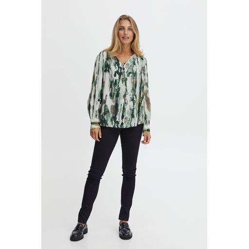 Fransa Langærmet Mønstret Bluse, Loden Frost Mix, S