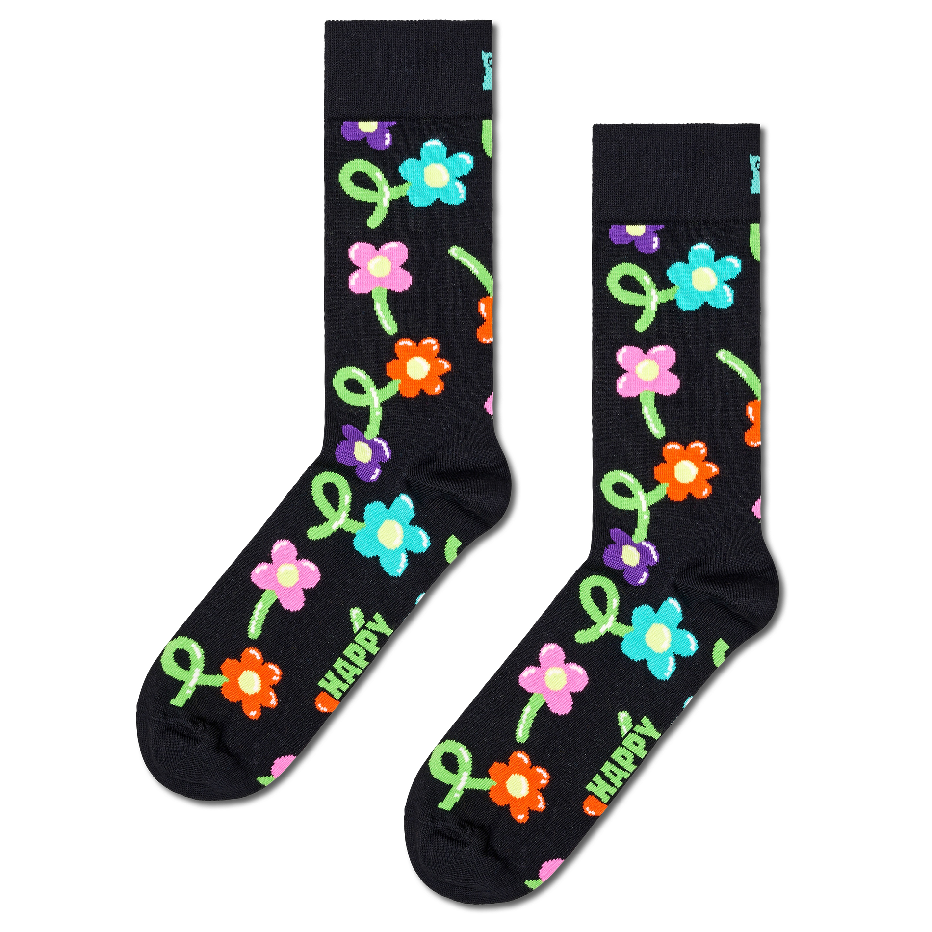 BALLOON FLOWER - Chaussettes à motif floral en coton mélangé | Noir