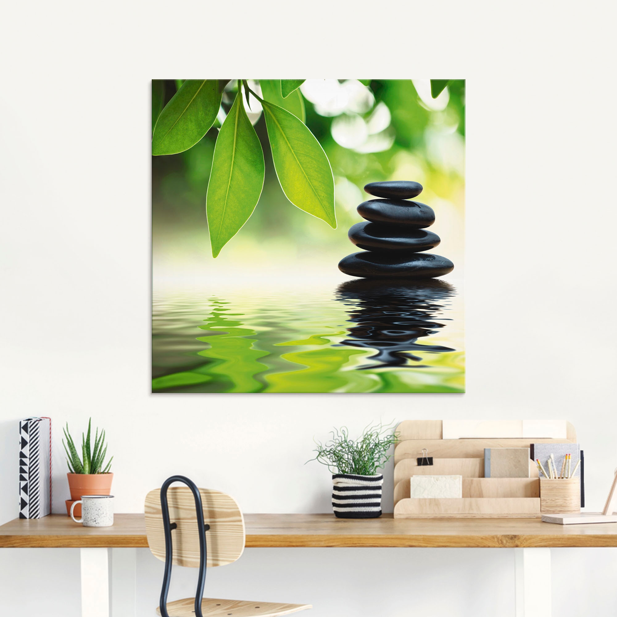 Artland Glasbild »Zen Steinpyramide auf Wasseroberfläche« Zen 1 Stk. tlg. in verschiedenen Grössen