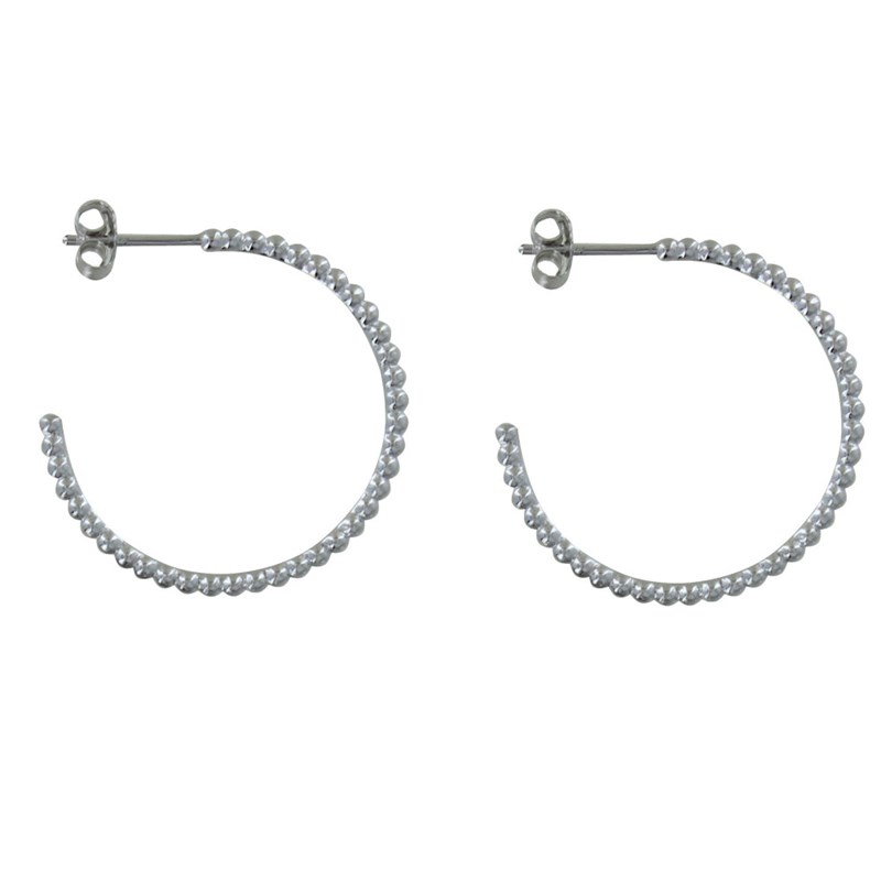 Boucles d'Oreilles Argent Créoles de Billes