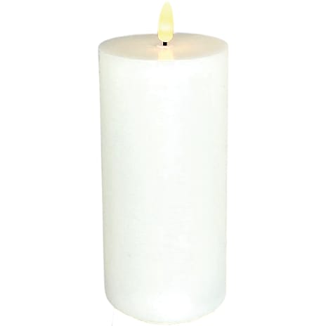 LED lys Real flame Ø7,5x15 cm - hvid