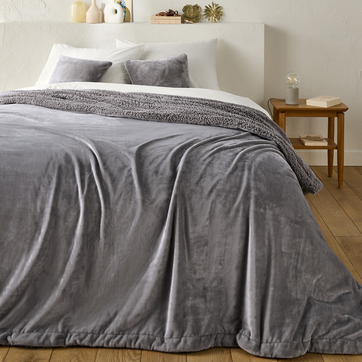 LA REDOUTE INTERIEURS<br>Colcha em lã e sherpa, Maxine