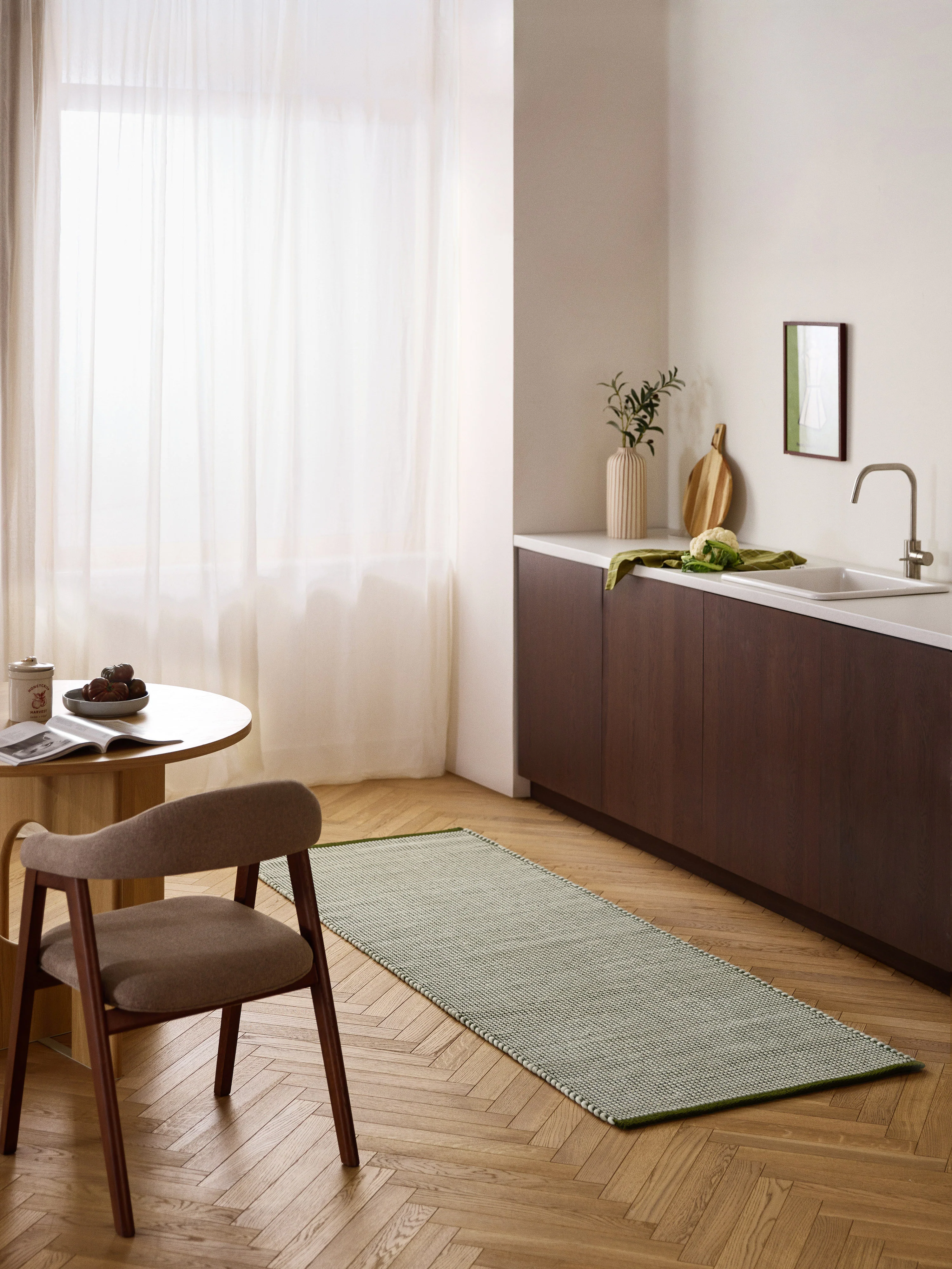 Handgeweven wollen loper Amaro
