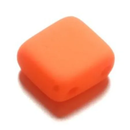 Knorr Prandell Glas Duo Beads Square, neon orange Größe: 6 x 6 mm
