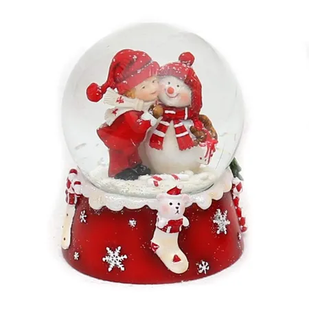 Sigro Schneekugel Figurenpaar, rot/weiß