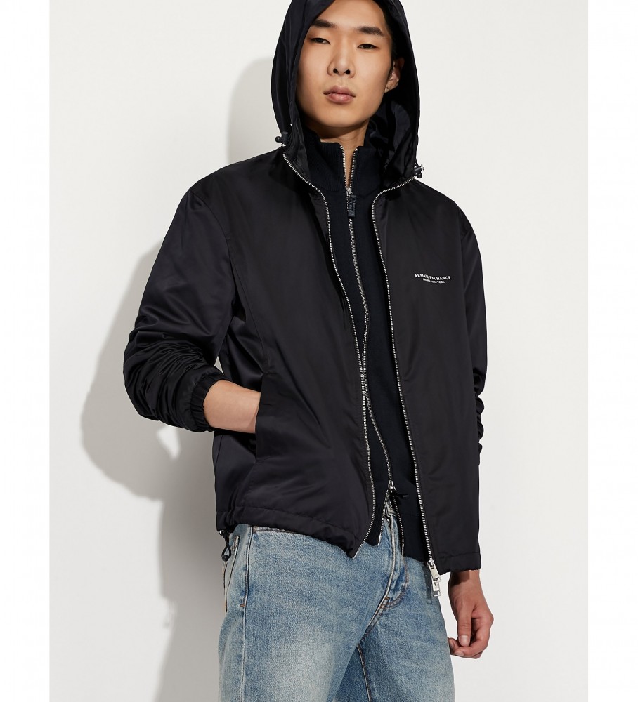 Jaqueta Armani Exchange com zíper azul marinho