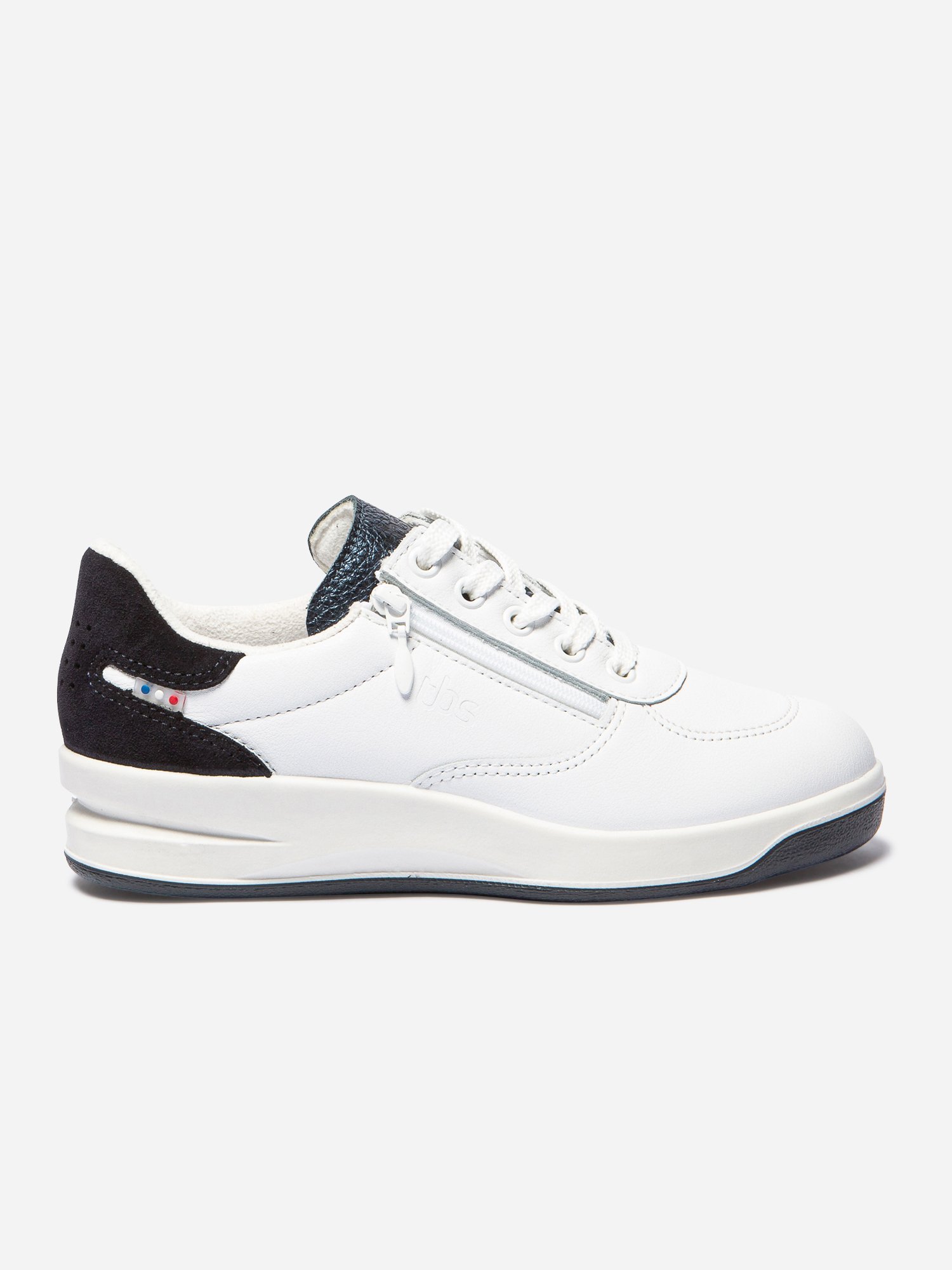 Baskets Femme Fabriquées en France Zippées Blanc Marine