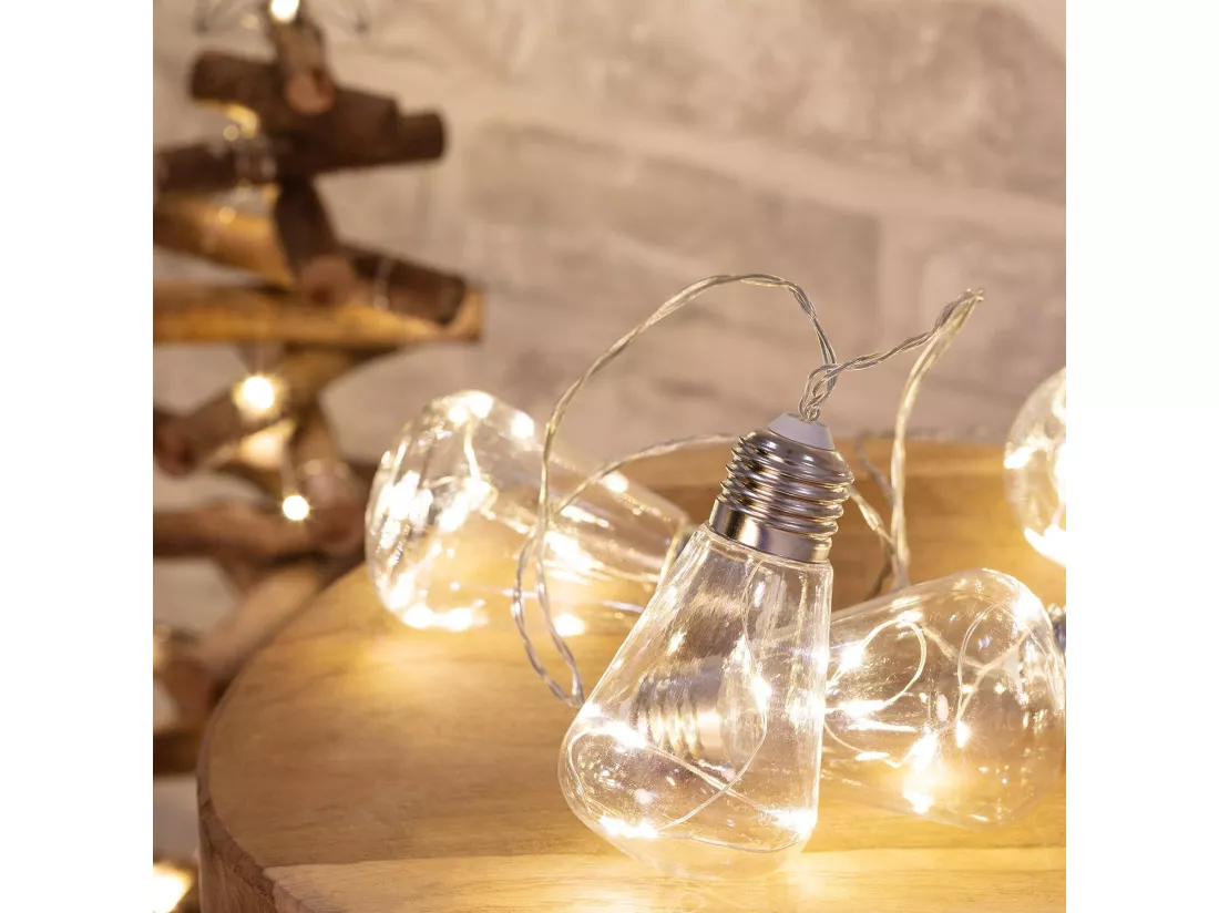 Guirlande d'Ampoules LED Edison 2m Blanc Chaud 3000K