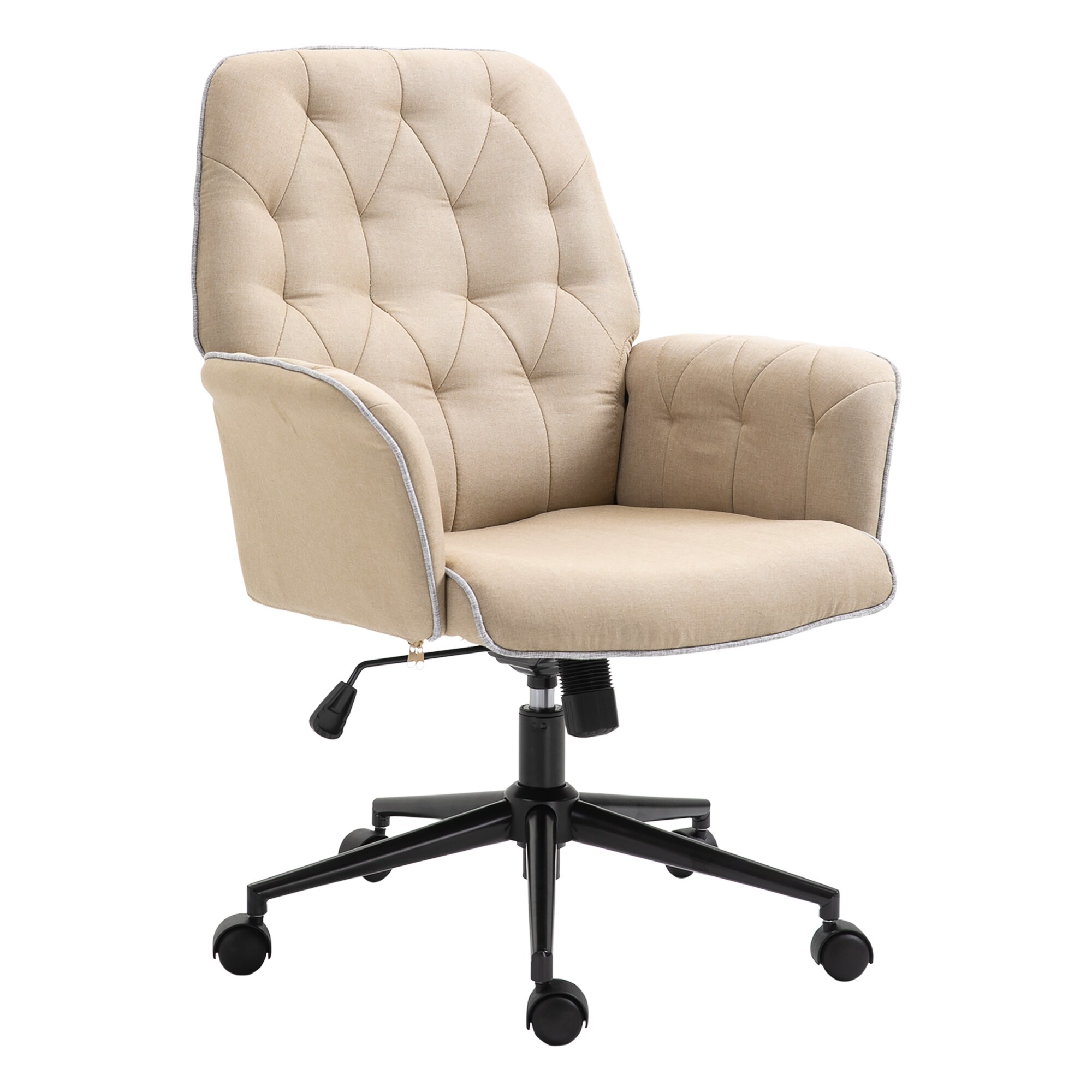 HOMCOM Bürostuhl mit Wippfunktion, aus Webstoff und Polyester, gemütlich 66 x 69 x 89,5-97Hcm (BxTxH)
