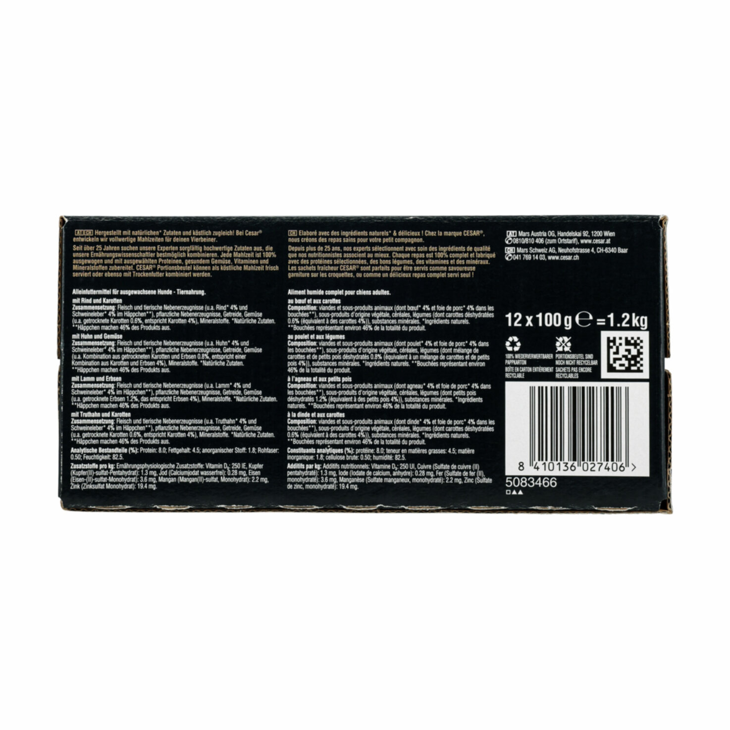 Cesar Selection Hundefutter in Sauce 12x100g