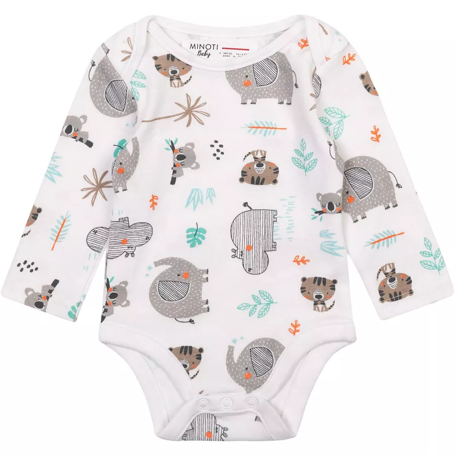 MINOTI 3er-Pack Bodys GrünWeißGrau
