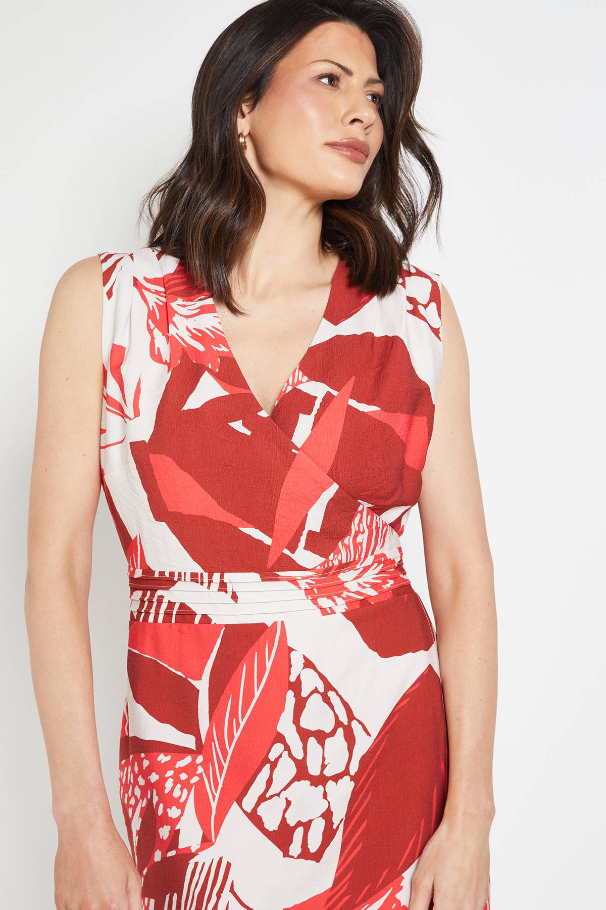 Wallis Robe Midi Portefeuille Tropicale D'été