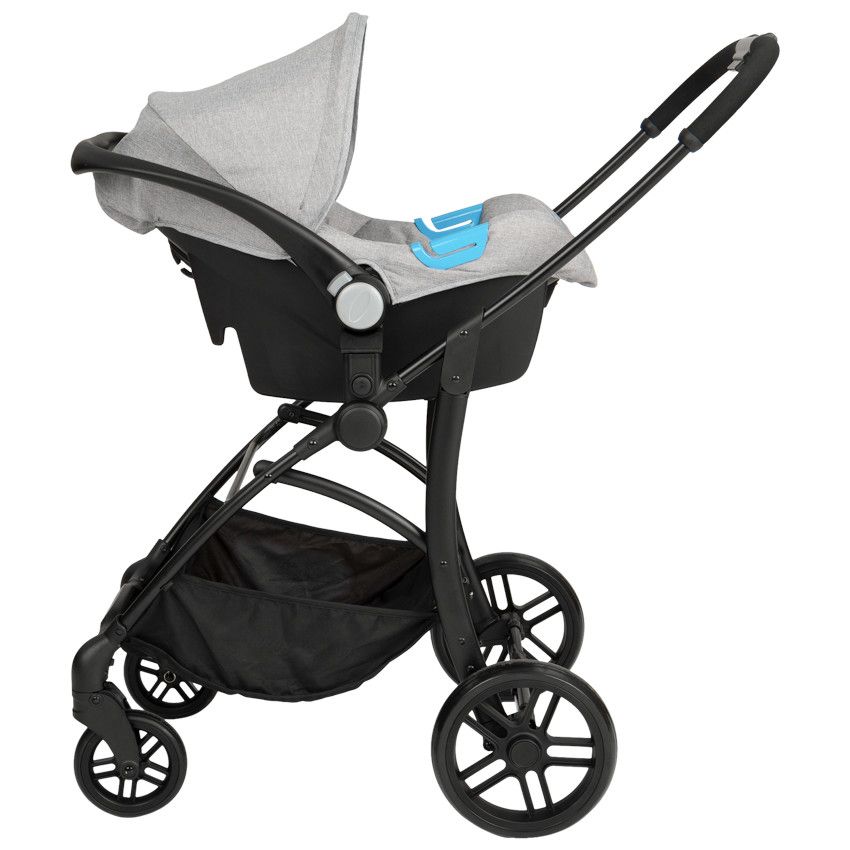 Poussette trio combinée - Gris chiné/Noir - Ecru