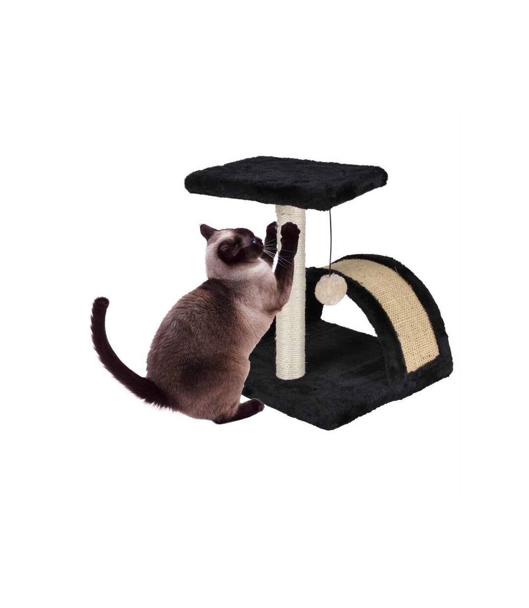 Paris Prix - Arbre à Chat Avec Tunnel 1 Plateforme 38cm Noir