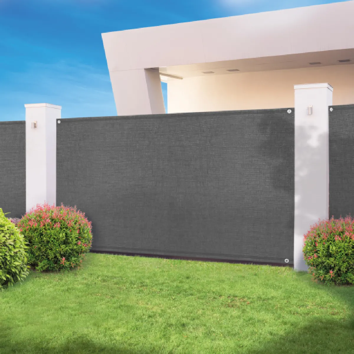 Idmarket Brise vue 1 x 10 M gris - 300 gr/m²