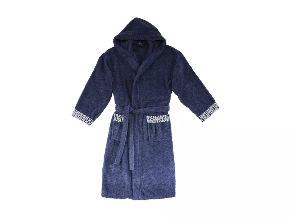 Peignoir adulte en coton éponge et broderie NAPOLI