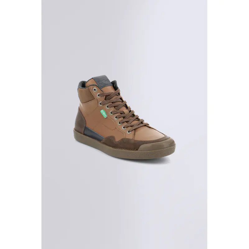 KICK TRIPARTY CAMEL COGNAC MARINE SNEAKERS HAUTES Cuir Homme