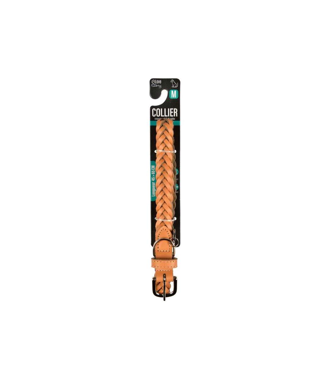 Paris Prix - Collier Pour Chien Réglable tressé 45-65cm Naturel