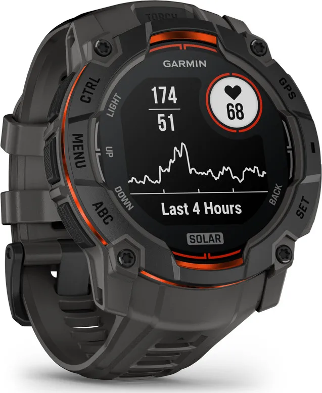 Garmin Instinct 3 Solar Black Bezel With Charcoal Band