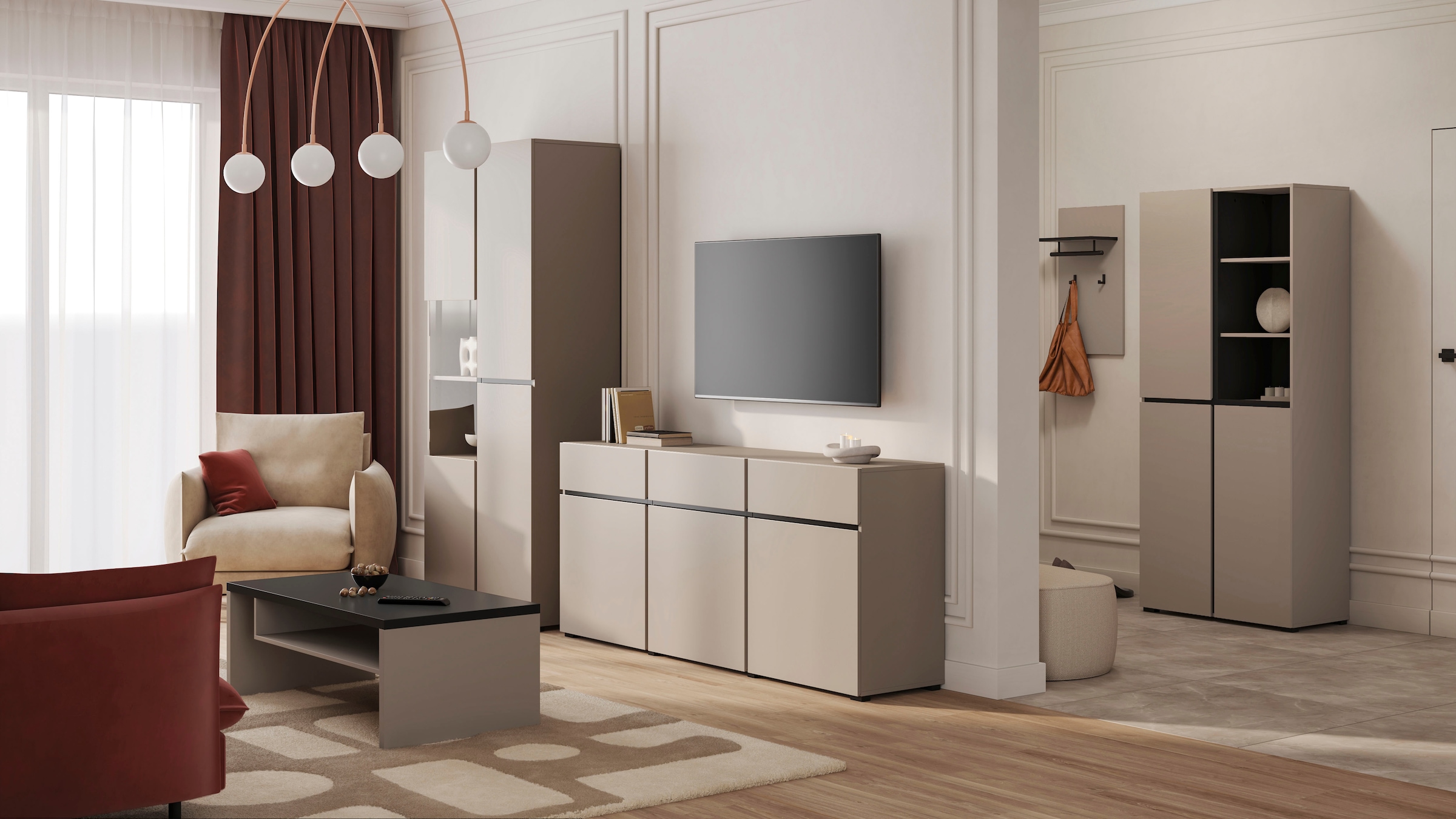 INOSIGN Couchtisch »Cross, Breite 120 cm, moderner Sofatisch für Wohnzimmer« Tisch mit offenem Fachboden