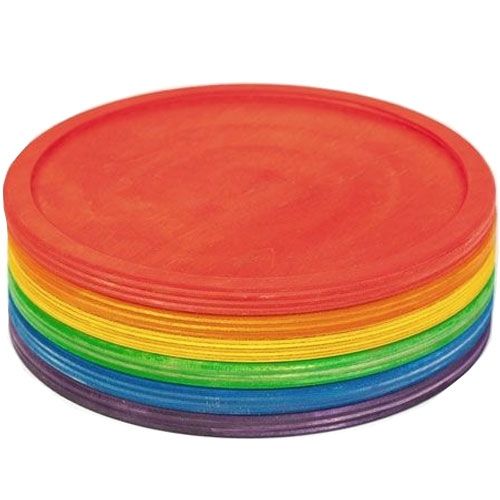 Grapat bordjes regenboog (6st)