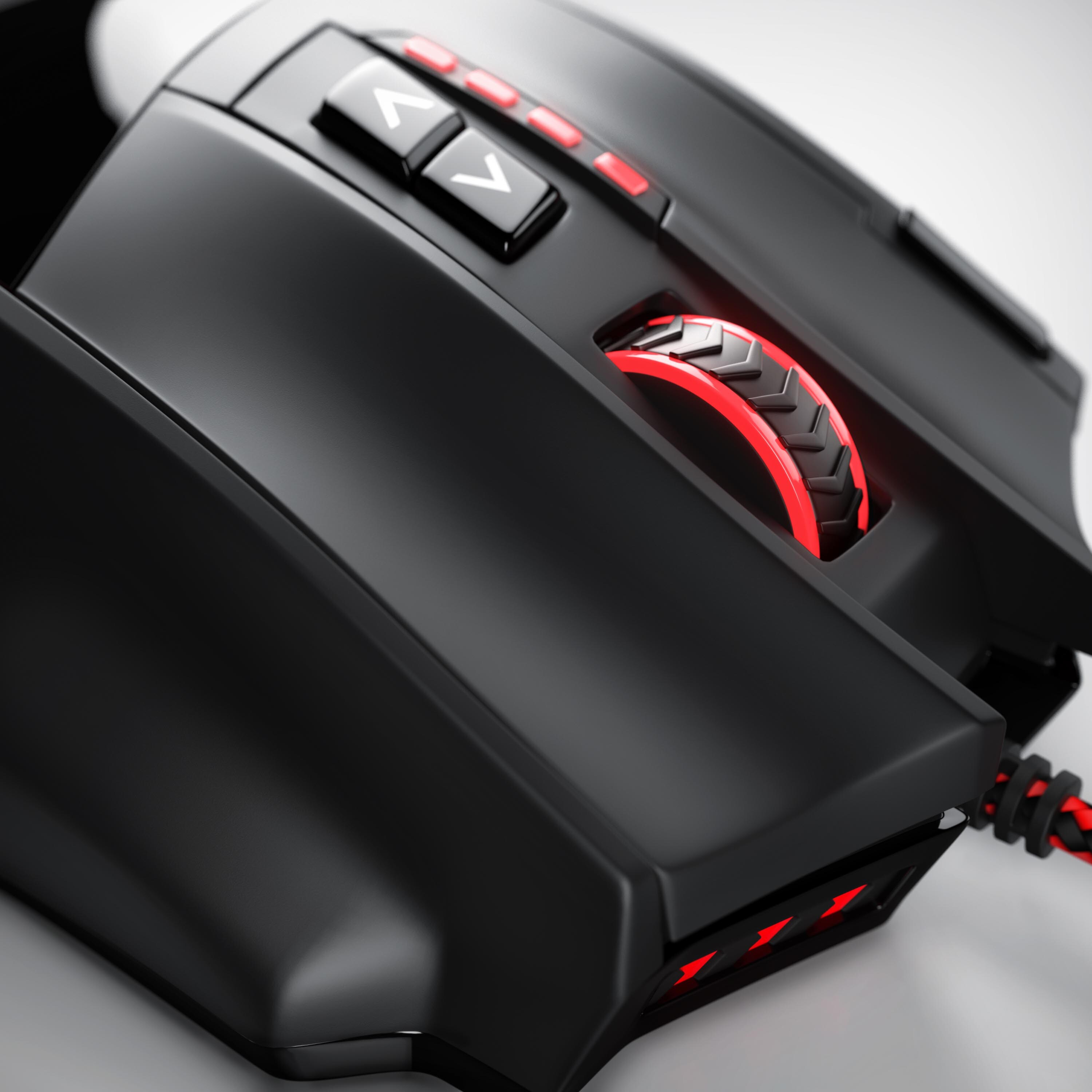 Titanwolf Gaming-Maus kabelgebunden 1000 dpi, USB MMO Mouse mit 16400dpi, 18 programmierbare Tasten, Gewichte