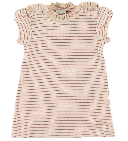 En Fant Kleid - Pink Champange m. Streifen